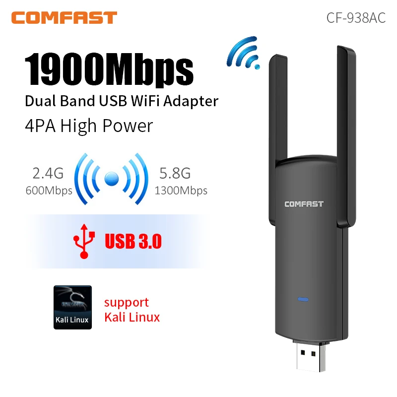 COMFAST 1300M MT7612U/RTL8814AU Сетевая карта 5,8 ГГц USB Wi-Fi приемник двухдиапазонный настольный беспроводной Linux Wi-Fi адаптер антенна