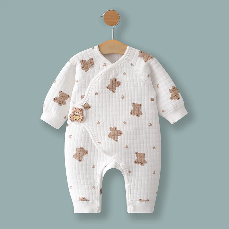 Primavera y otoño 0-6 meses mamelucos de bebé invierno recién nacido niñas niños 100% ropa de algodón de Long Seeve ropa infantil pijamas