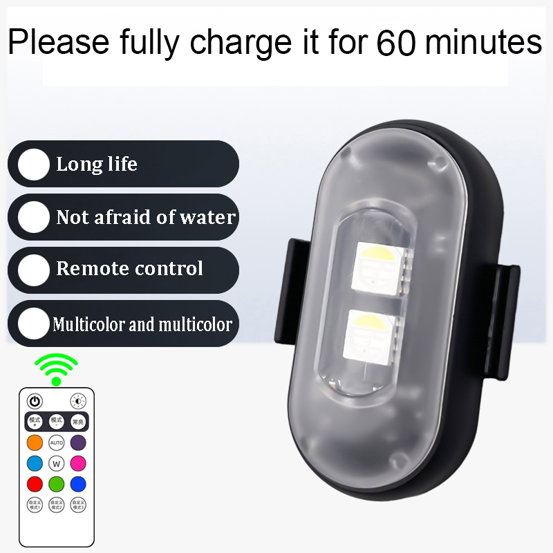 2/4/6x รีโมทคอนโทรลไร้สายรถ LED Light, ไฟเตือนรถหลายโหมด, ไฟตกแต่งสําหรับรถยนต์รถจักรยานยนต์, อุปกรณ์เสริมในรถยนต์