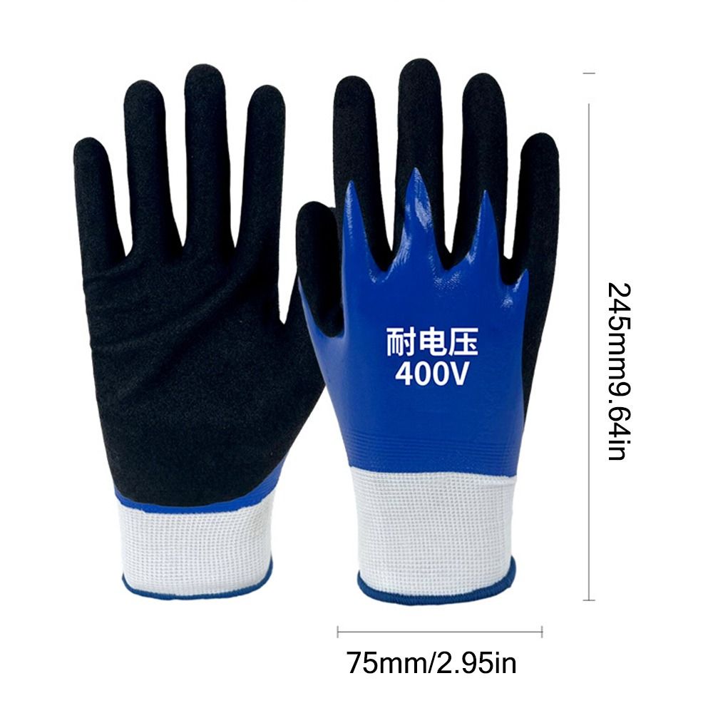 Guantes aislantes para electricista, color azul, resistente al voltaje, 400V, alta elasticidad, pantalla táctil, protección de seguridad
