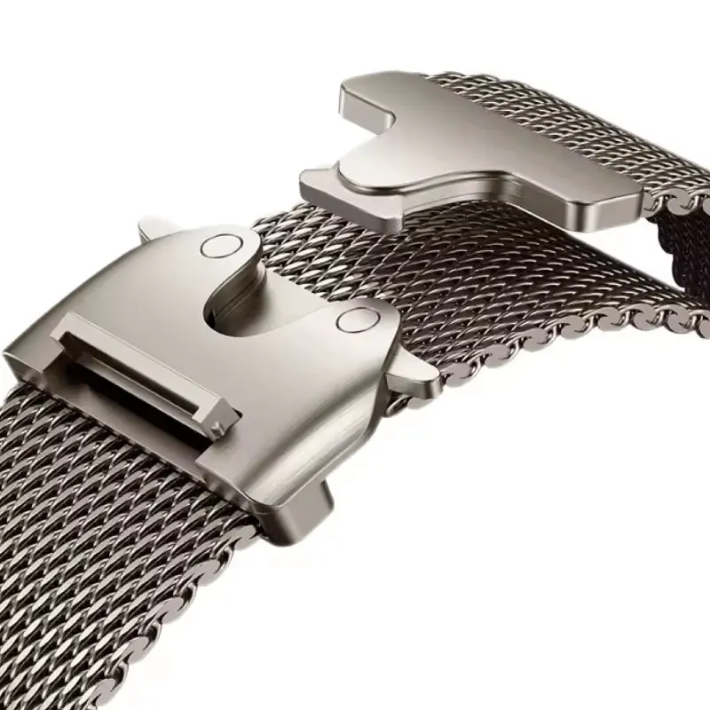 Titanium Official 1:1Strap For Apple watch Ultra Band 49mm S10 46 42 45 44mm 38 40 41 Milanese bracelet iWatch 10 9 8 7 6 5 SE 4