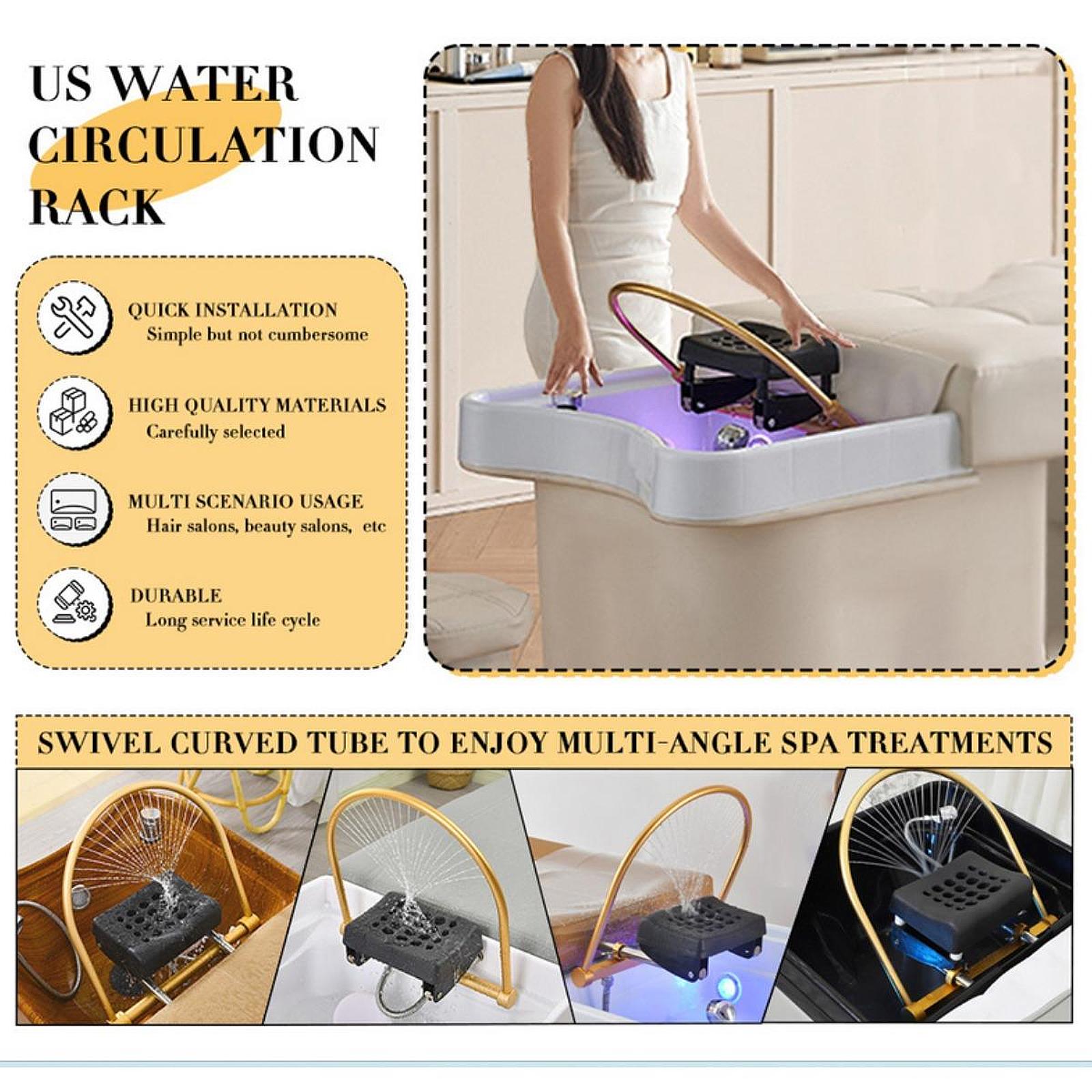 Head Therapy Circulation Accessories Thai Style Shampoo Bed Barber Shop Spa Basin Shower Rack With Pillow Set