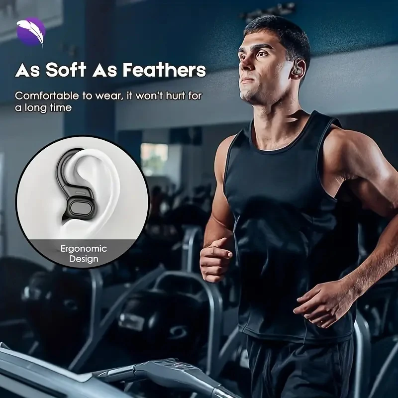 SHUKE-auriculares inalámbricos con Bluetooth, cascos deportivos con gancho para la oreja, sonido estéreo Hifi 9D, resistentes al agua, intrauditivos con micrófono