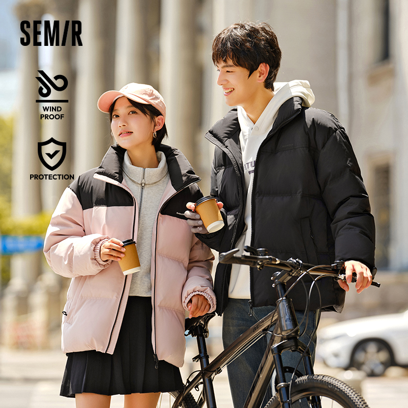 Semirลงเสื้อแจ็คเก็ตผู้ชายผู้หญิง 2024 ฤดูหนาวใหม่Windproofกันน้ําOuterwearคู่ปักเป้าแจ็คเก็ตเย็นเสื้อผ้า