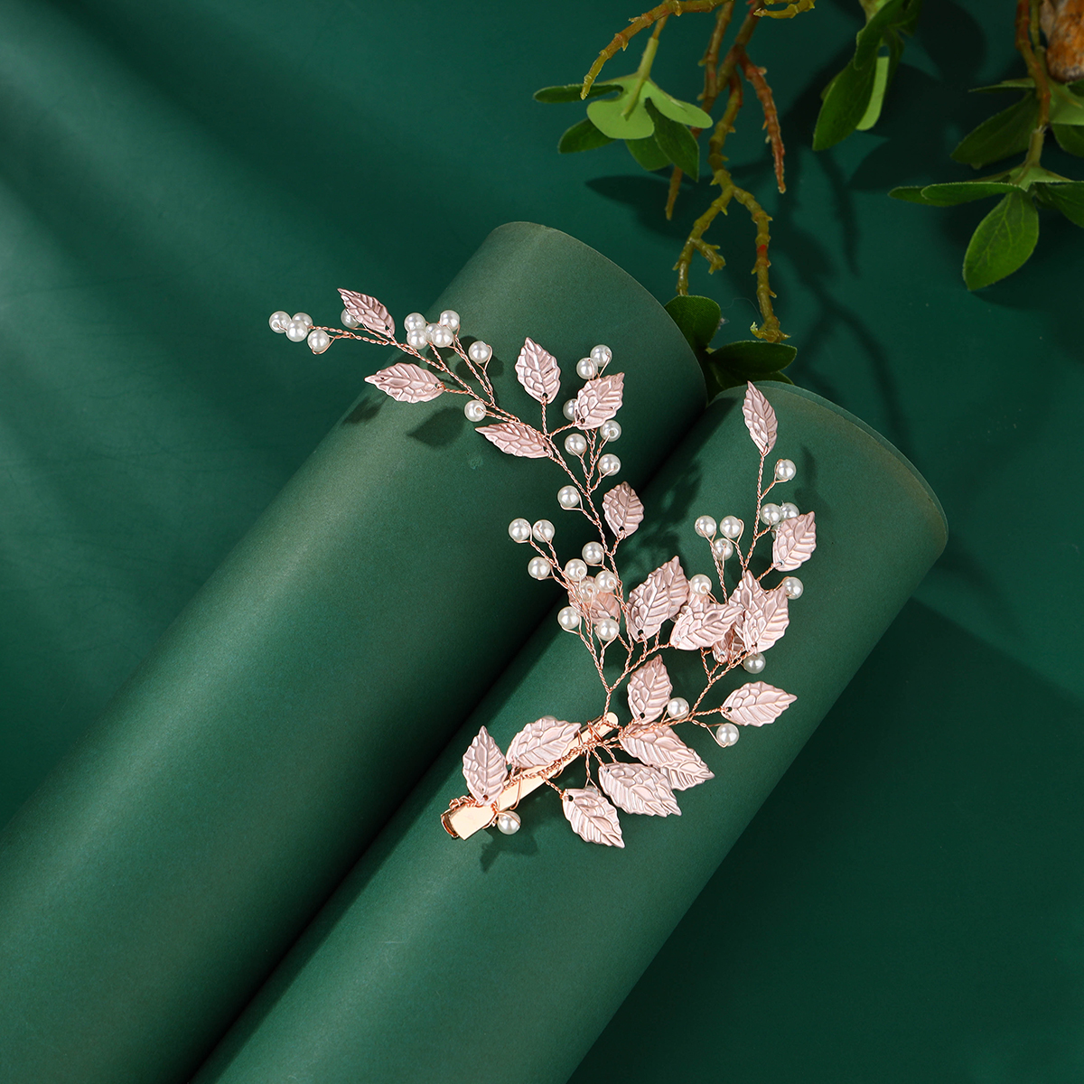 Handgemachte Hochzeit Haarkamm Perle Blume Blatt Braut Haarspange Damen Hochzeit Haarschmuck