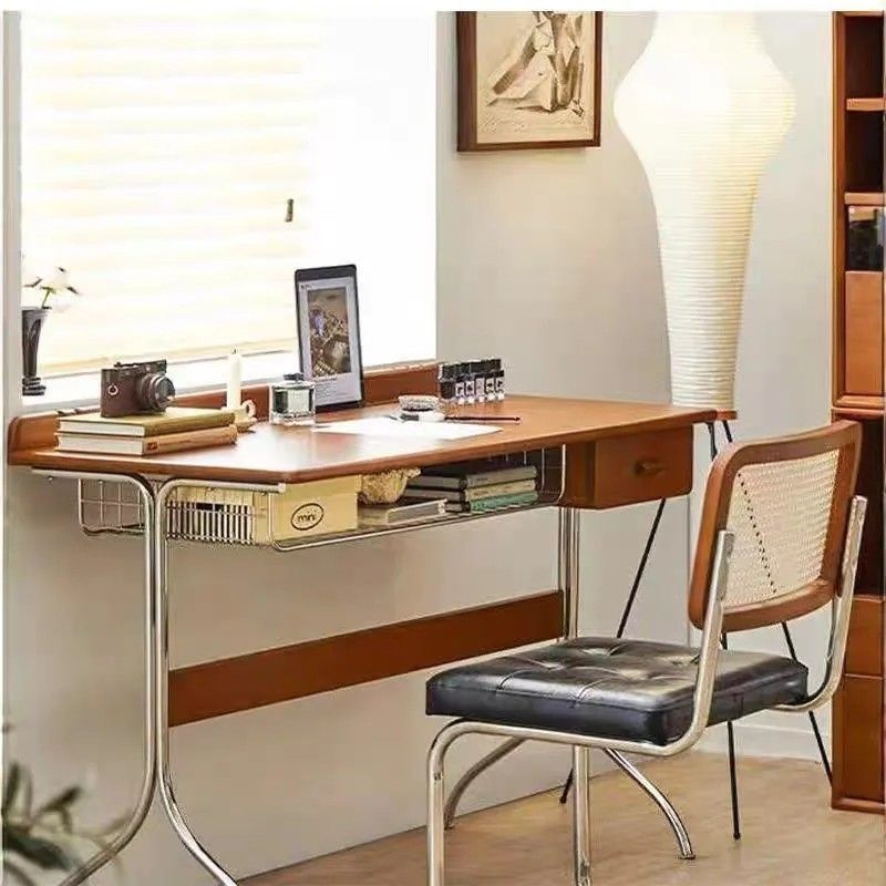 Mesa de computador luxuosa para quarto, estilo nórdico, pequena escrita, madeira, para jogos, notebook, escritório, laptop, móveis de madeira