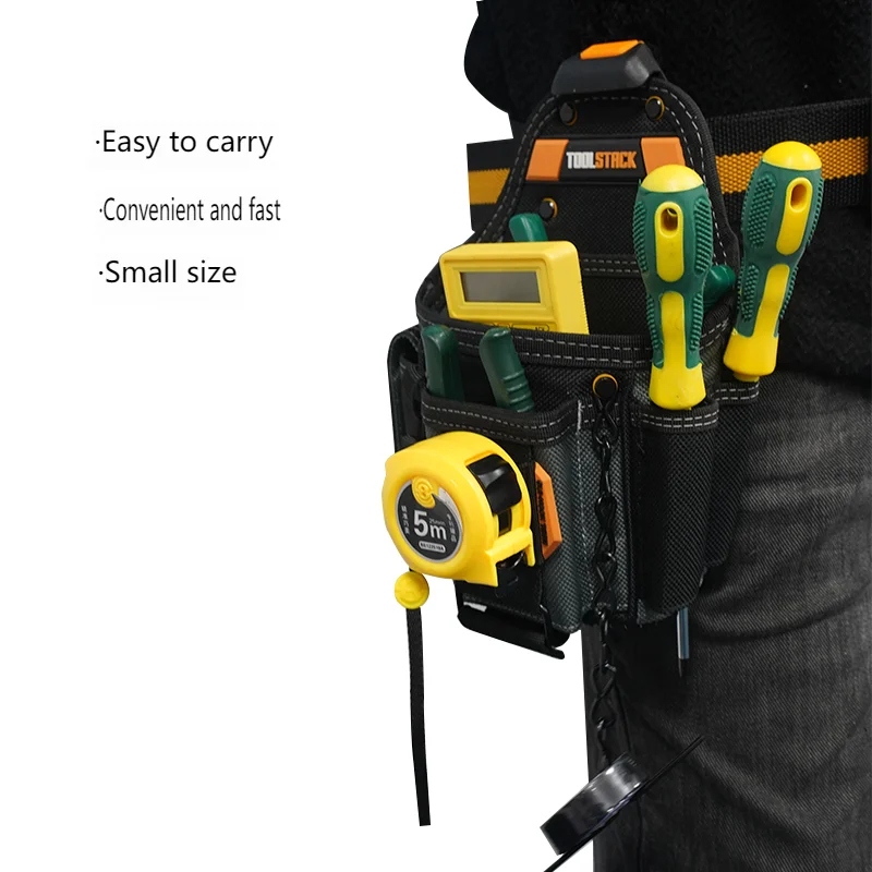 TOOLSTACK Small Electricians Pouch Tool Belt Multifunctional Pockets Tool Pouch Electrician Plumber Maintenance Worker Tool Bags