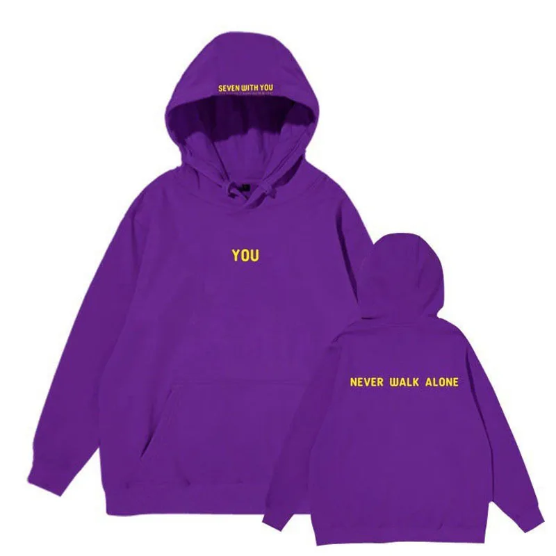 Sudadera con capucha estampada de invierno más sudadera de lana Harajuku Never Walk Alone traje niño niñas