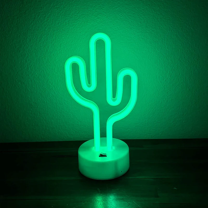 Niedliche Kaktus-Neonschild-Lichter, batteriebetrieben und USB-betriebene LED-Tischlampe für Party, Geburtstag, Geschenk, Wohnzimmer, Camping, Sommer, Heimdekoration