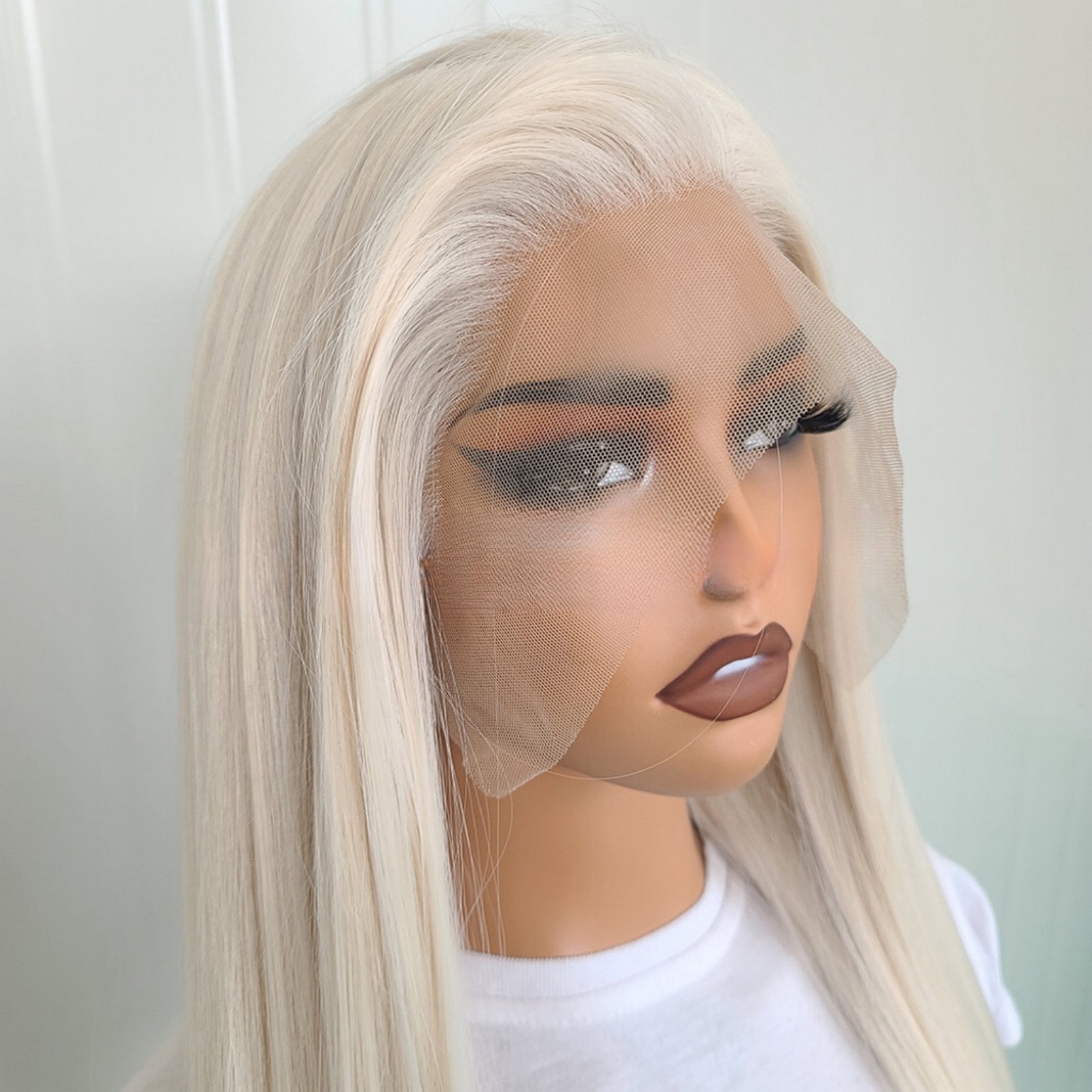 Peruca loira reta peruca dianteira do laço sintético sem cola peruca longa loira perucas de cabelo sintético para mulher platina branco loiro