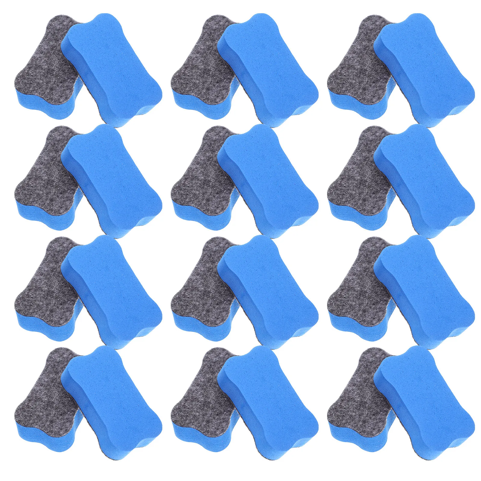 24 Pcs Whiteboard Eraser Dry Erase Erasers EVA Felt Cloth Bone Shaped Teacher Supplies Classroom Accessories Presentation Tools