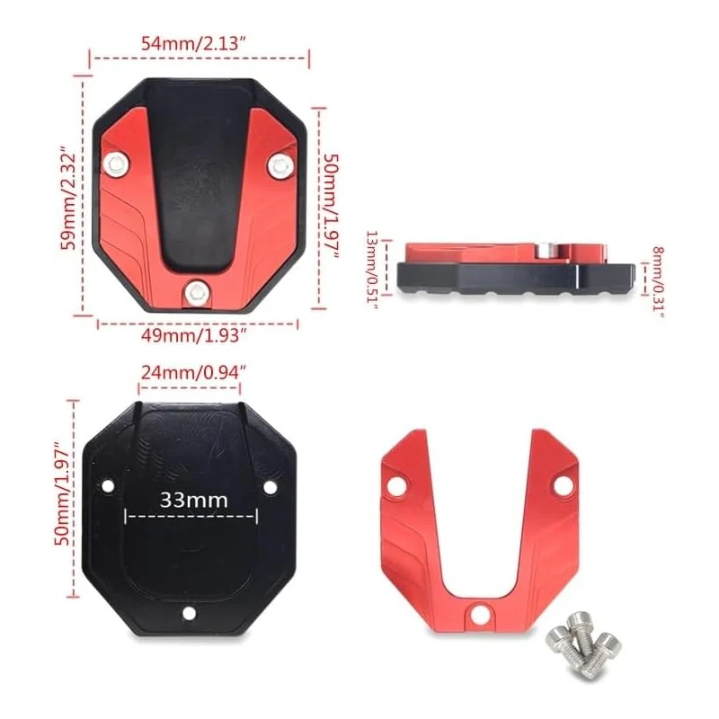 Extensor de pata de cabra Universal para motocicleta, soporte lateral de pie, almohadilla de extensión, placa de soporte, Base agrandada antideslizante