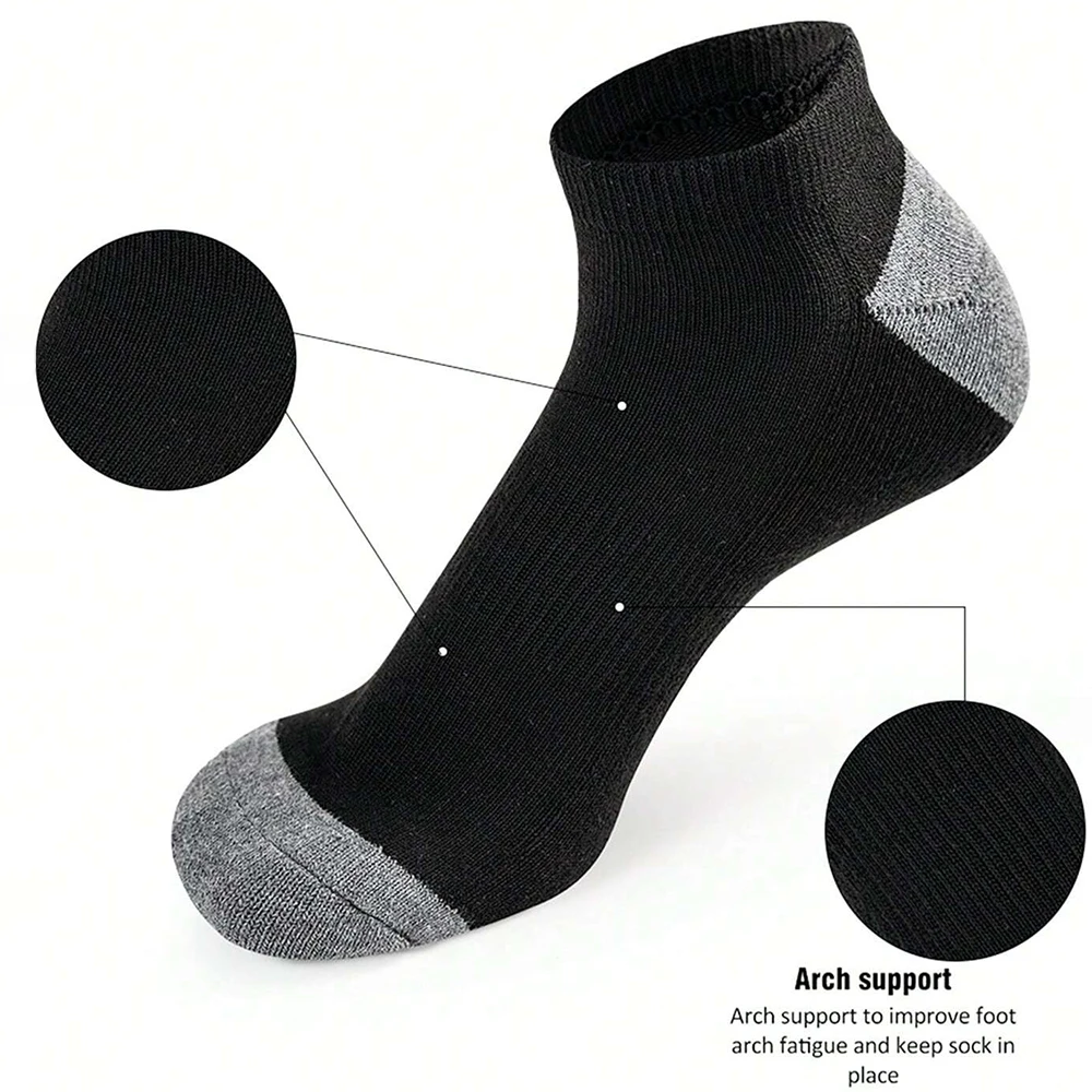 10 pares de calcetines cómodos y transpirables que absorben el sudor a prueba de olores calcetines de Color sólido de corte bajo adecuados para actividades al aire libre