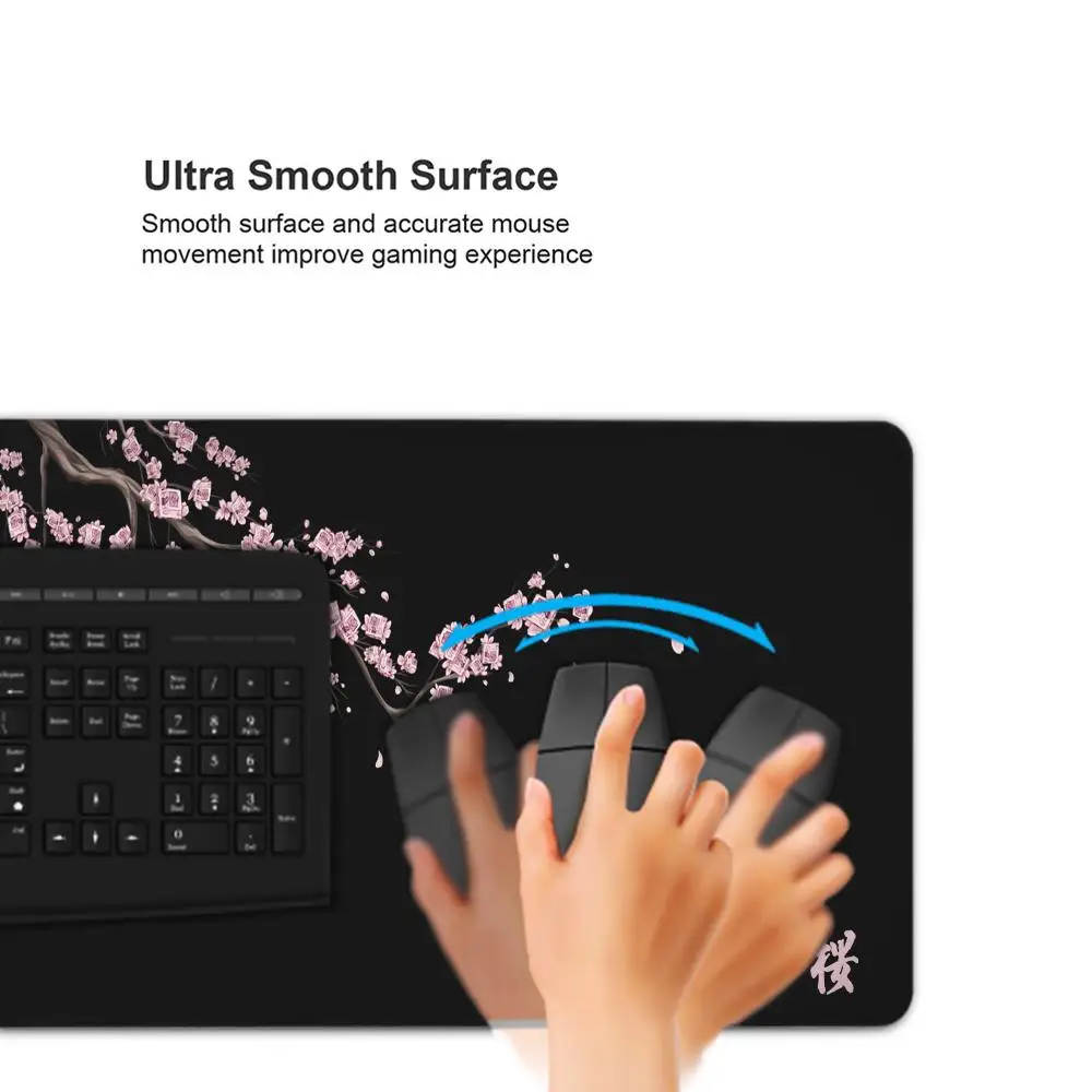Japan Cherry Blossom Mouse Pad Gray Laptops Gaming Deskmat Sakura Mousepad Anime Office Carpet Gamer Keyboard Computer Desks