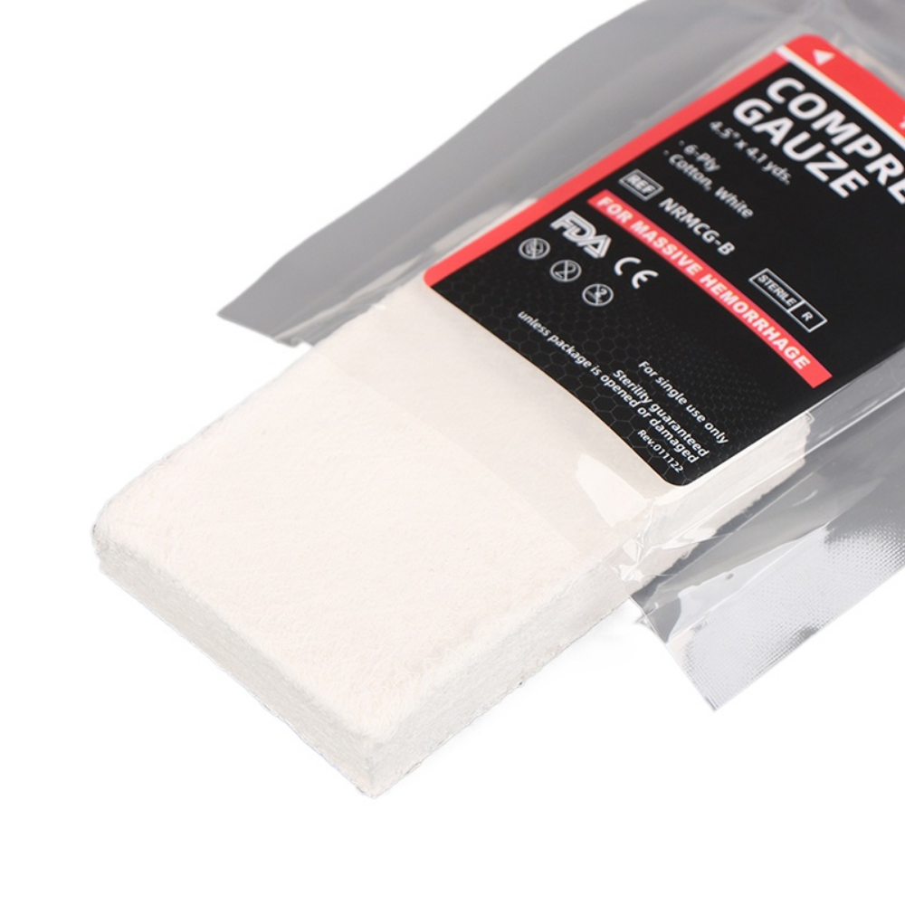 1 個の医療用 Z 倍滅菌圧縮ガーゼ真空密封された応急処置ガーゼパッド創傷ケアや緊急キットに最適