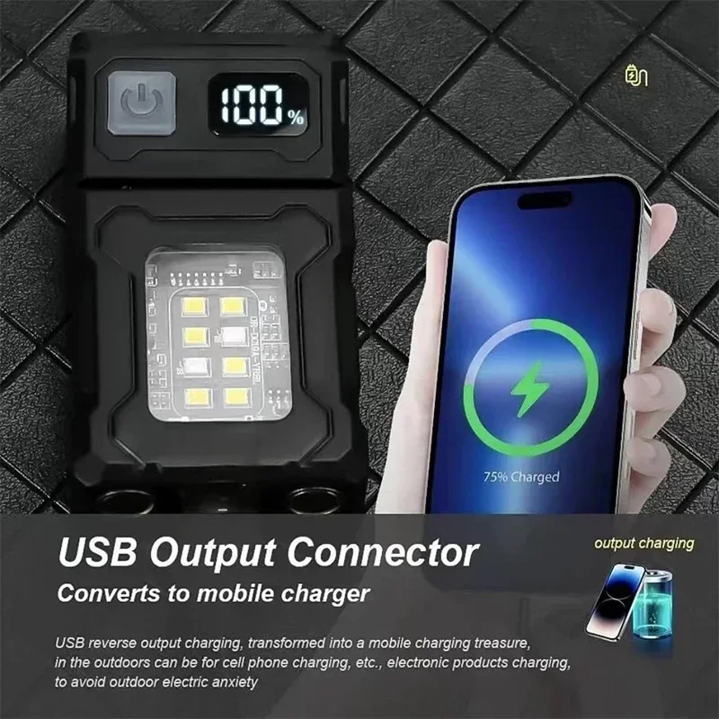 2/1 Uds linterna portátil superbrillante MINI USB recargable LED cola MagnetTorch con luz de emergencia COB para acampar senderismo