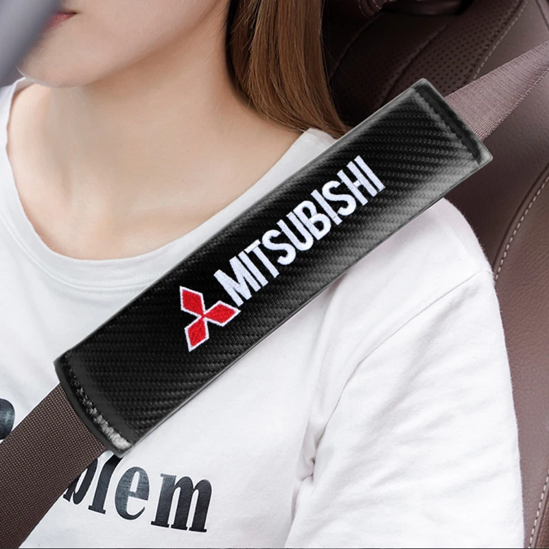 Almohadillas para cinturón de seguridad de coche, cubierta de protección de algodón para Mitsubishi Galant Lancer Asx Outlander Pajero l200, 2 unidades