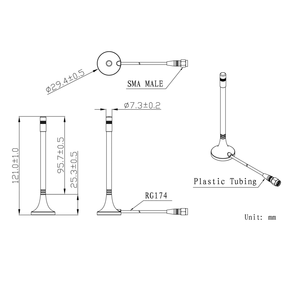 2,4 GHz Magnet antenne, 3dbi magnetische Wi-Fi-Antennen mit 3 Metern
