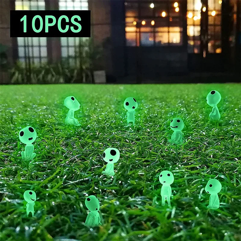 10 pezzi di fantasmi luminosi micro accessori paesaggistici decorazioni in miniatura per esterni che si illuminano al buio albero elfi decorazione del giardino delle fate