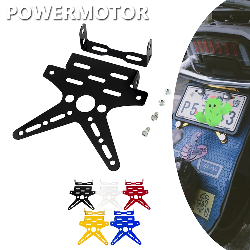 Motocicleta traseira License Plate Frame, Universal galvaniza, liga de alumínio, Scooter elétrico, moto