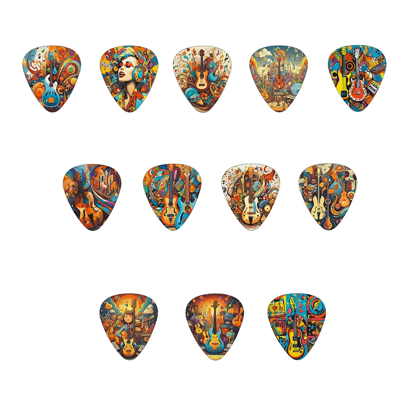 JEPicks de dessin animé acoustique pour couples, accessoires musicaux, nouveau, 0.46mm, 0.71mm, 1.0mm