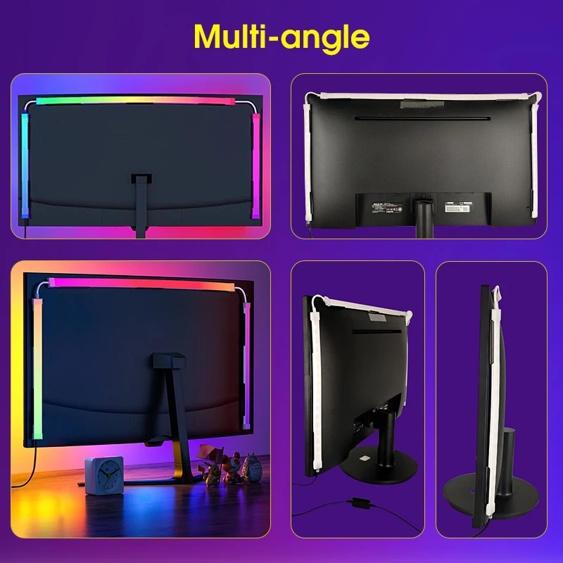 Computer Monitor Screen Ambient Backlight For 24-34 Inch Color Real-Time Sync LED Strip Light Game Atmosphere Decorative Lamp