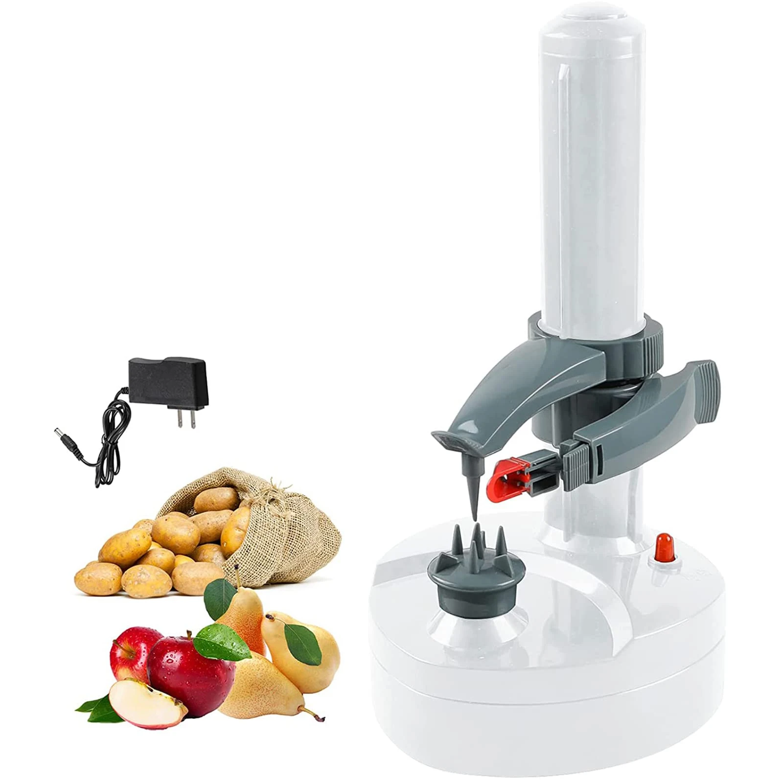 Descascador de batata espiral elétrico, descascador automático de maçã, máquina inteligente de descascar frutas e vegetais, acessórios de cozinha, ferramenta de descascar