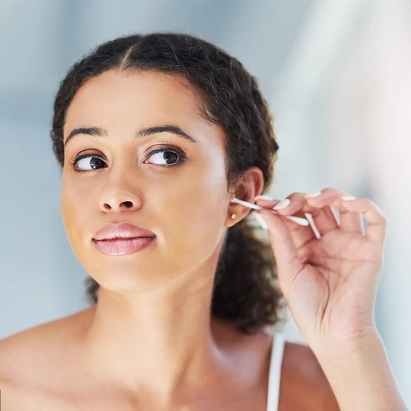 100 hisopos de algodón desechables de doble punta para limpieza de oídos y eliminación de maquillaje