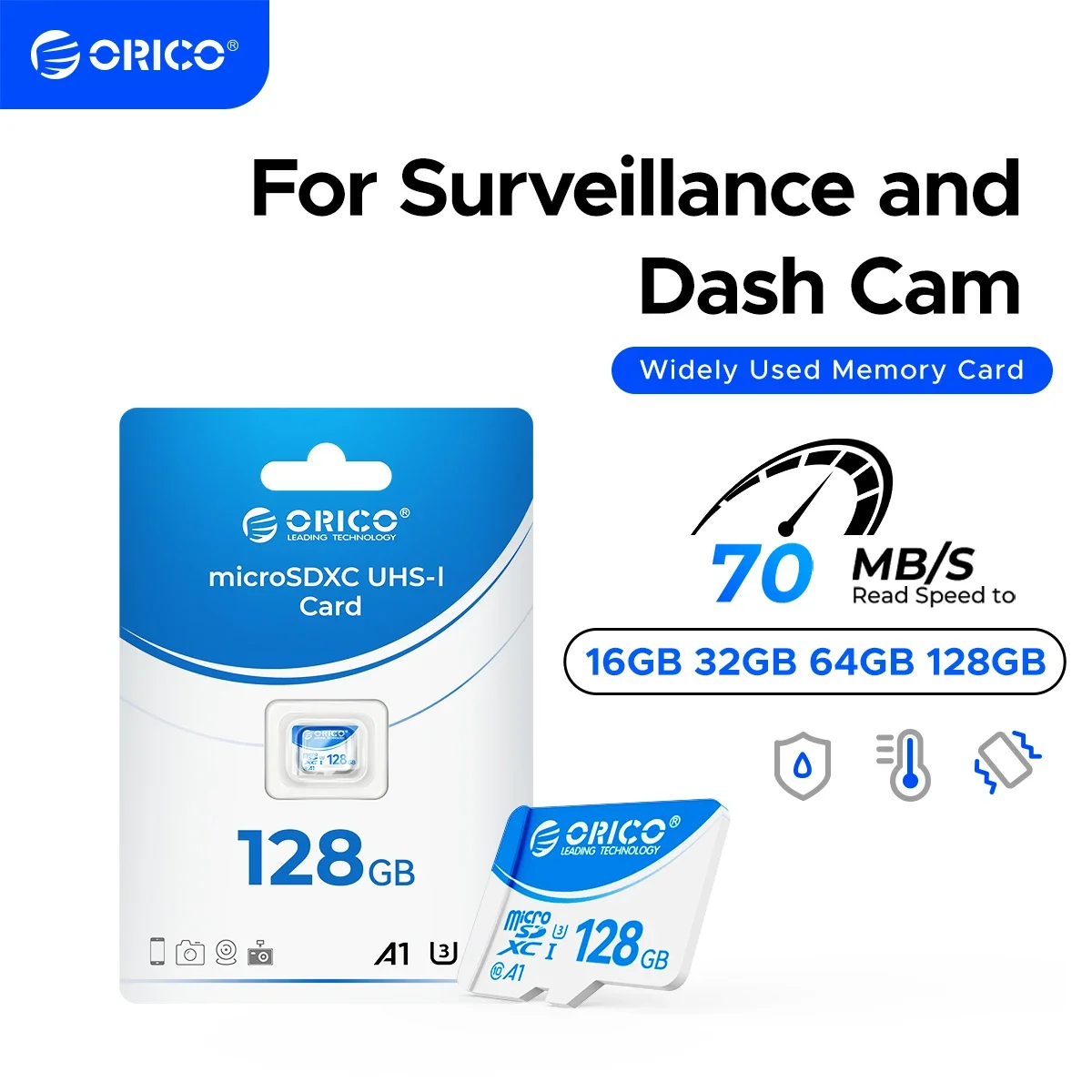 Карта ORICO Micro SDXC, A1, V30, UHS-I, U3, скорость класса 10 до 70 МБ/с, 16 ГБ, 32 ГБ, 64 ГБ, 128 ГБ для камеры/дрона/Dash Cam