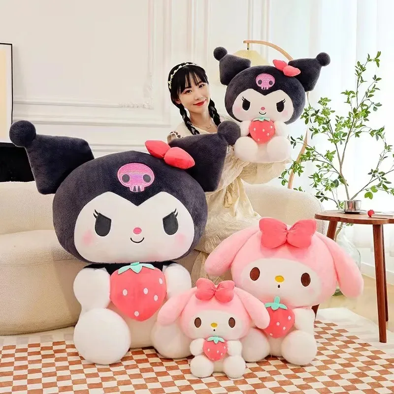 22/35 cm Sanrio Fragola Kuromi Cuscino Peluche Ragazze Morbido Peluche Giocattoli Fragola Melody Doll Regalo