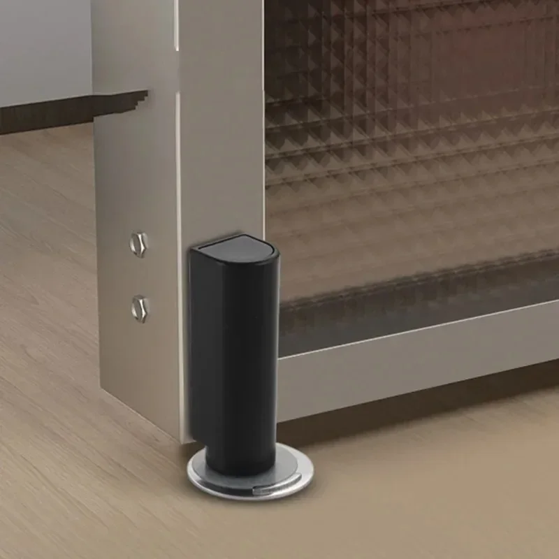 Rolha de porta magnética resistente, batente de porta de aço inoxidável preto sem perfuração, suporte de porta de sucção, hardware de porta touch