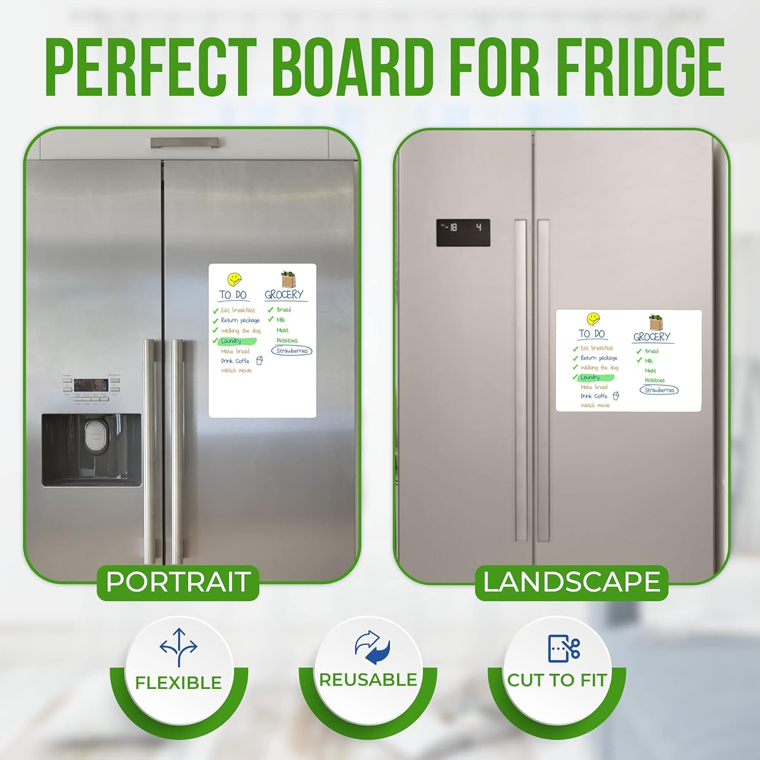 Rotulador Flexible borrable A3 A4 A5, imán para nevera, pizarra blanca magnética, tablero de borrado en seco, hoja para refrigerador, notas de cocina, lista de comestibles