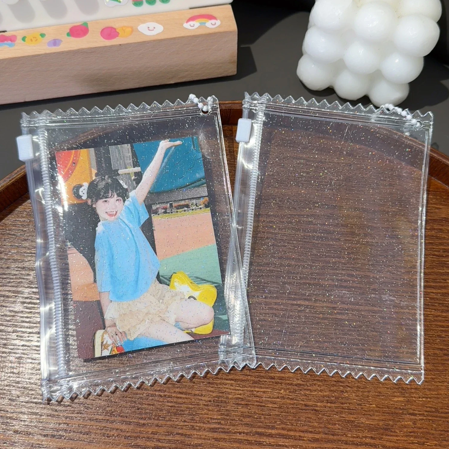 1-10Pcs INS Transparent Candy Bag Photocard Holder High Definition Kpop Idol Photo Card Sleeves DIY Badge Organizer Display Bag