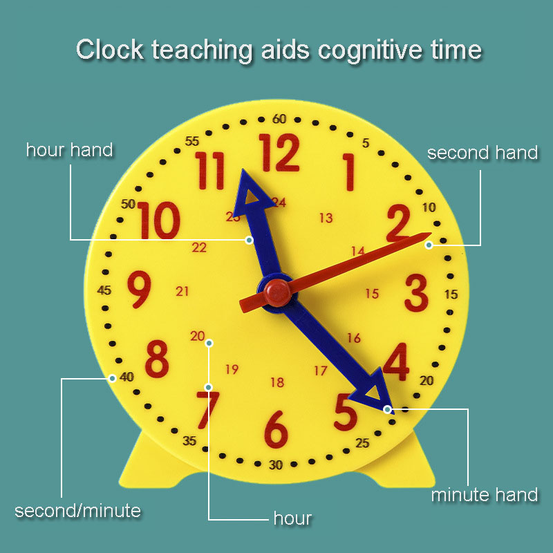 Orologio Montessori per bambini Giocattoli per l'educazione precoce Ora Minuto Seconda Cognizione Orologi colorati Giocattoli Sussidio didattico per il tempo dei bambini