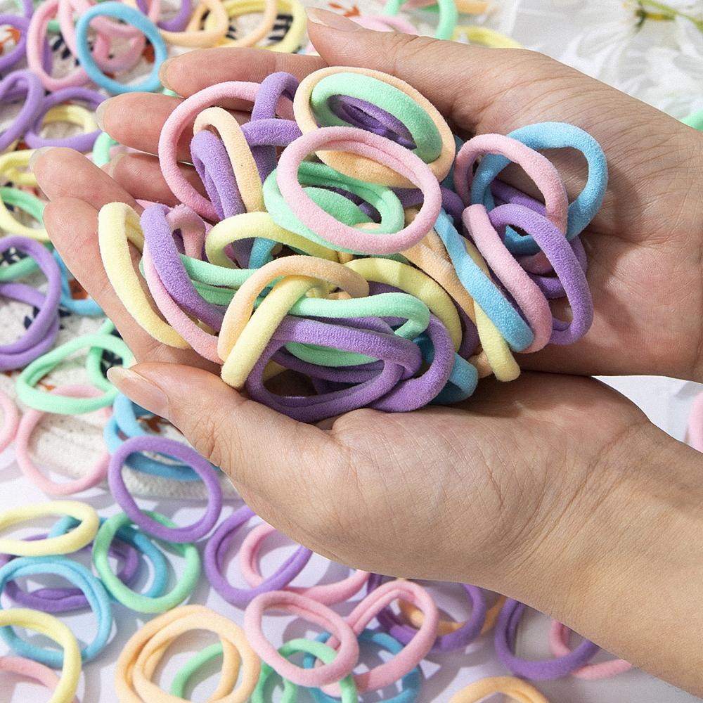 30-150PCS Women Girls Candy Colors Nylon Basic Scrunchie Hair Tie Ponytail Hold Hair Rubber Bands Fashion Hair Accessories