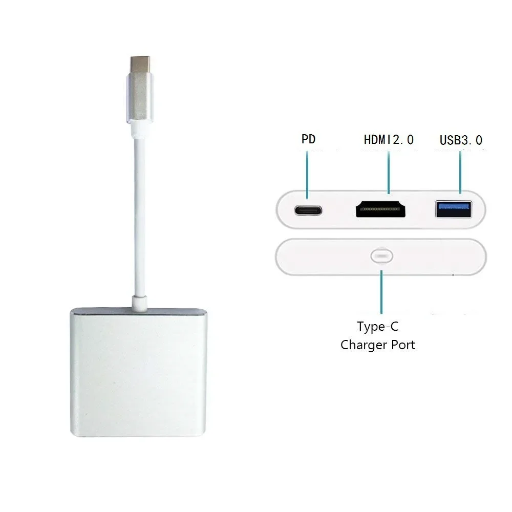 Adaptador Compatible con 4K tipo C a HDMI, concentrador USB 3,1/3,0 tipo C, convertidor de carga para Samsung S23 Ultra, Huawei, Xiaomi, portátil, Macbook