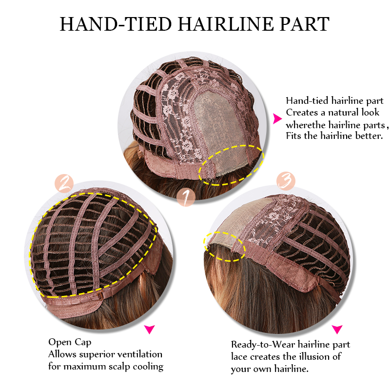 Pelucas sintéticas de encaje frontal para mujer, pelo largo y liso en capas, con división media, color negro Natural, resistente al calor