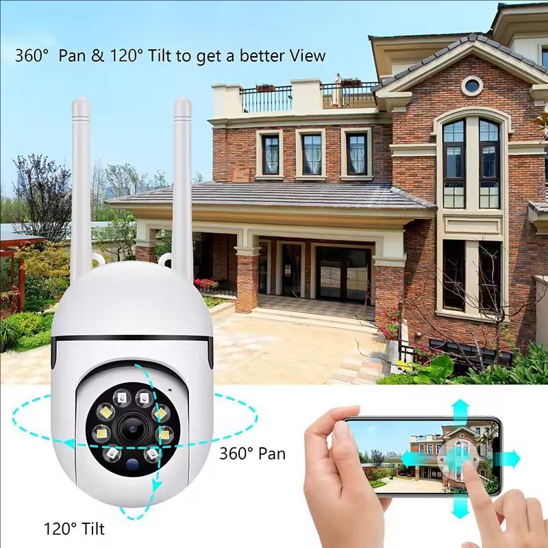 1MP WiFi Camera 2.4G Security Surveillance PTZ IR Night Vision Motion Detection Home Security Camera with 2 Antennas for Child