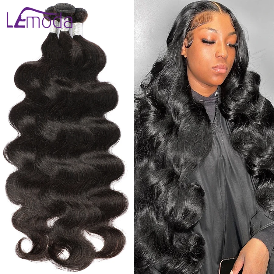 10-30 32 Polegadas Body Wave Bundles Cabelo Humano 1/3/4 Bundles Deal Extensões de Cabelo Para As Mulheres Lemoda Hair Weaving Raw Hair