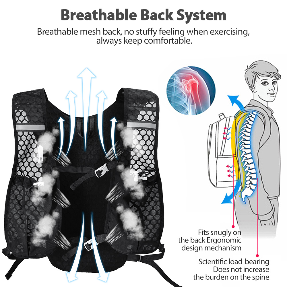 NEWBOLER Outdoor Trail Running Ultralight Rugzak Hydratatie Joggingvest Ademende Marathon Running Rugzak Met Waterfles
