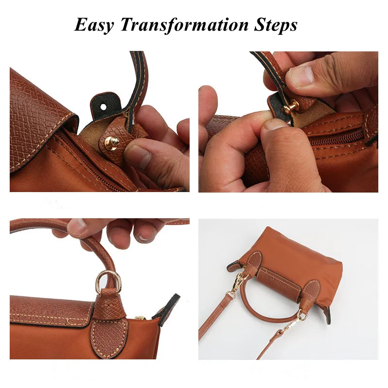 Bag Strap Bag Transformation Accessories For Longchamp Mini Bag Genuine Leather Shoulder Strap Crossbody Belt Straps