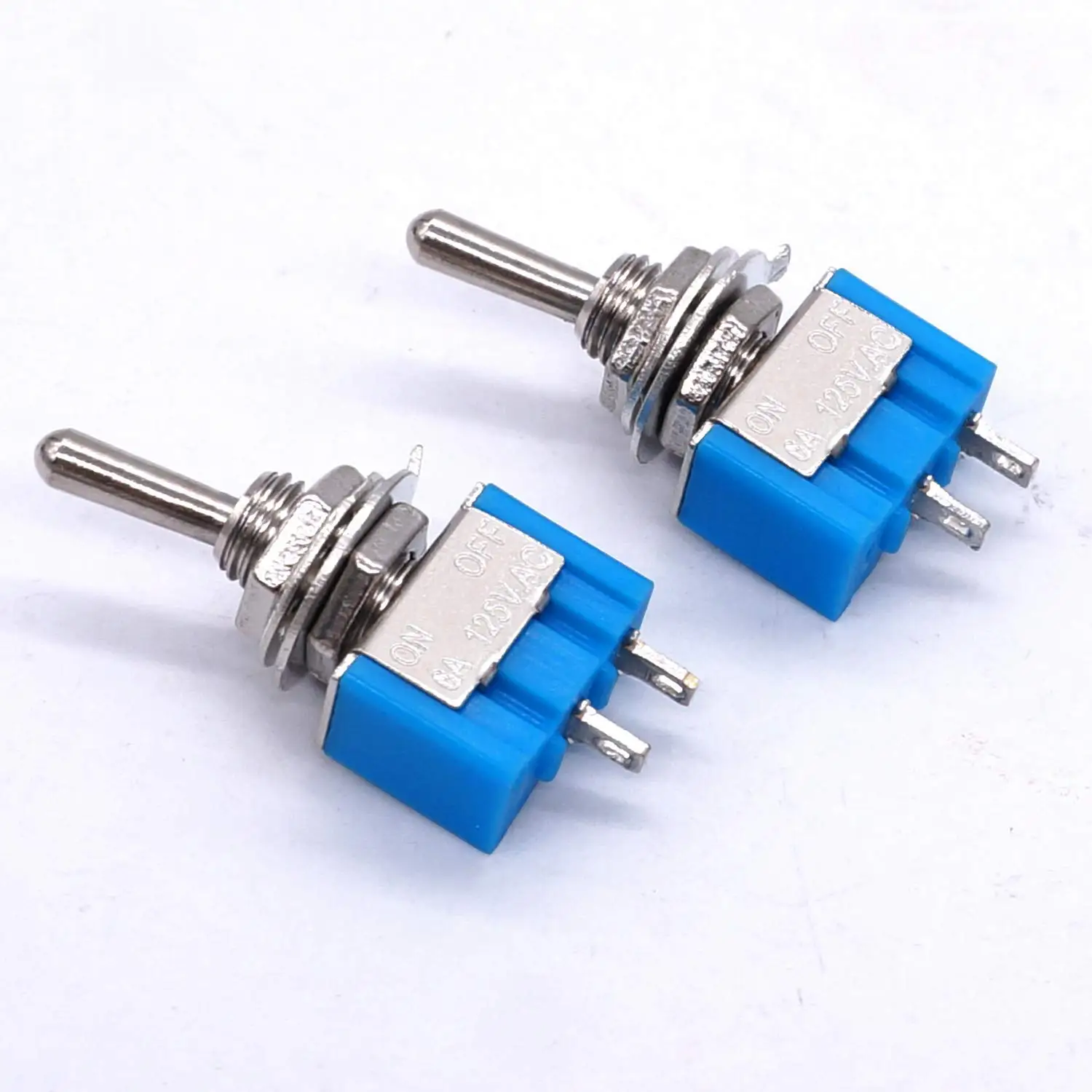 10pcs DPDT Mini interruptor de alternância 2 pinos 2 posições liga/desliga interruptor de alternância miniatura 6A 125V interruptor de alternância