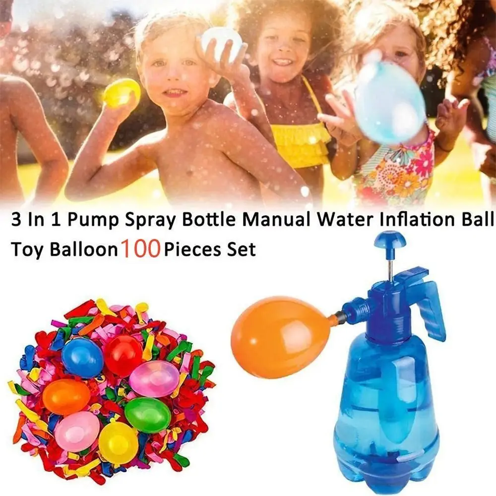 Bomba de balão de bomba de água de ar portátil com balões para crianças festa balões de brinquedo ao ar livre (bomba e balões cor aleatória