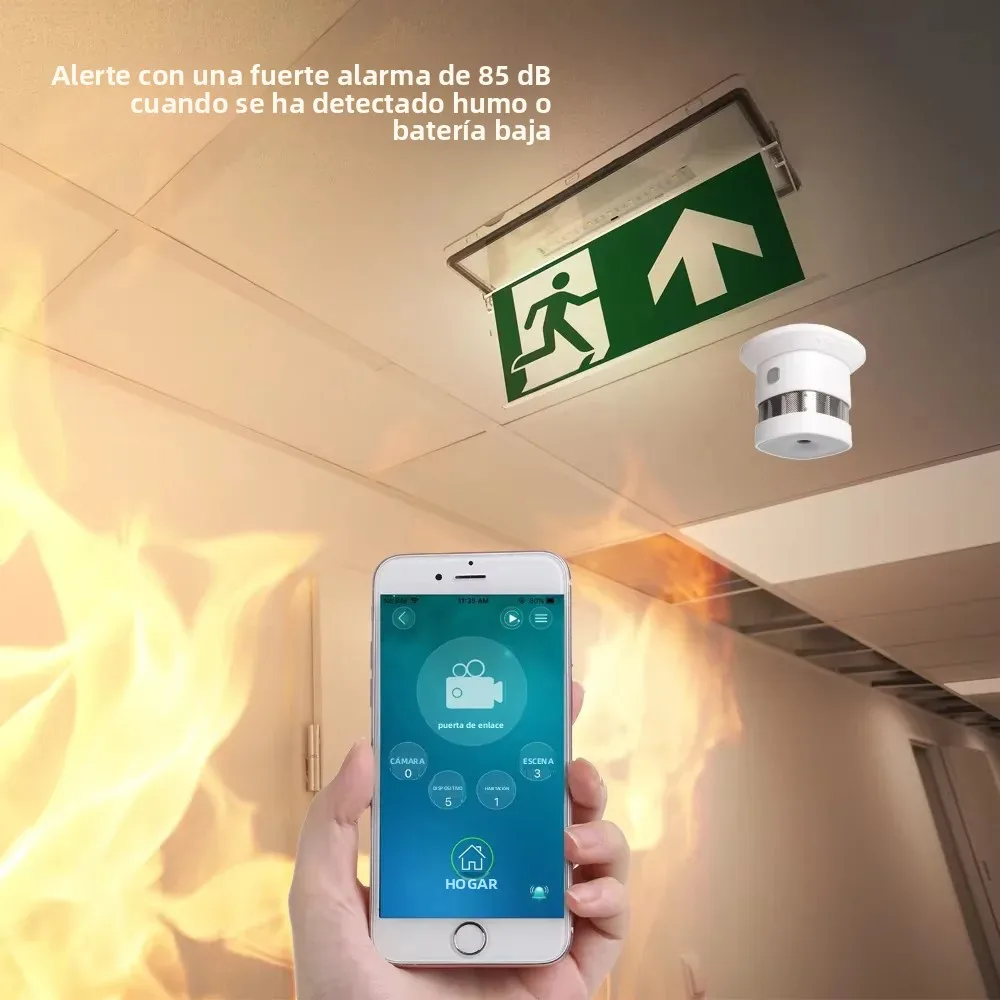 HEIMAN Zigbee Detector de humo Sistema de hogar inteligente 2,4 GHz Sensor de prevención de seguridad de alta sensibilidad