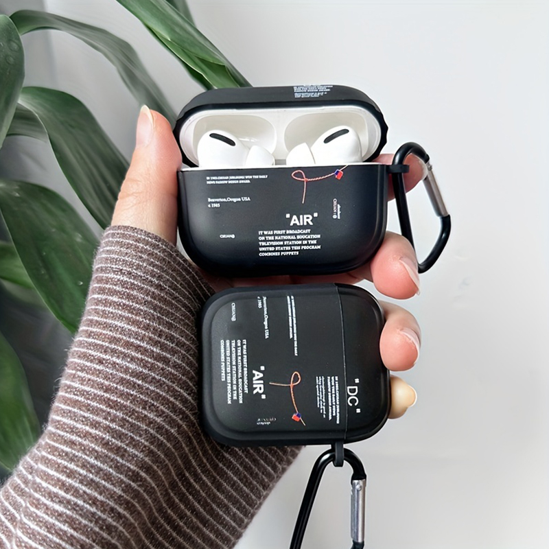 Hot Off Stilvolle schwarze Airpods Hülle Klare Hülle für Airpods 4 2 3 Pro 2 Generation Airpod Pro Cover Geschenk für Freund Kopfhörer