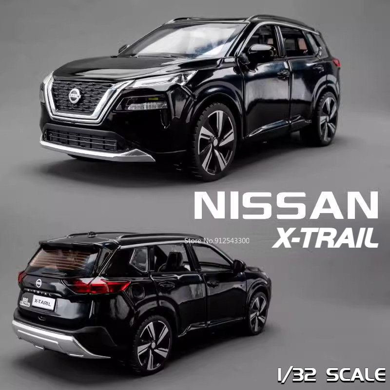 Modelo de coche de juguete x-trail a escala 1/32, vehículo de aleación fundido a presión con luz de sonido, colección de regalos de juguete para Festival para niños