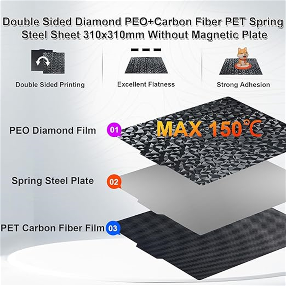 310 × 310 ミリメートル砲兵用サイドワインダー X2 シートベッドペイ Cr10 310 × 310 シート加熱ベッド磁気ベッドペイビルドプレートホログラフィック H1H