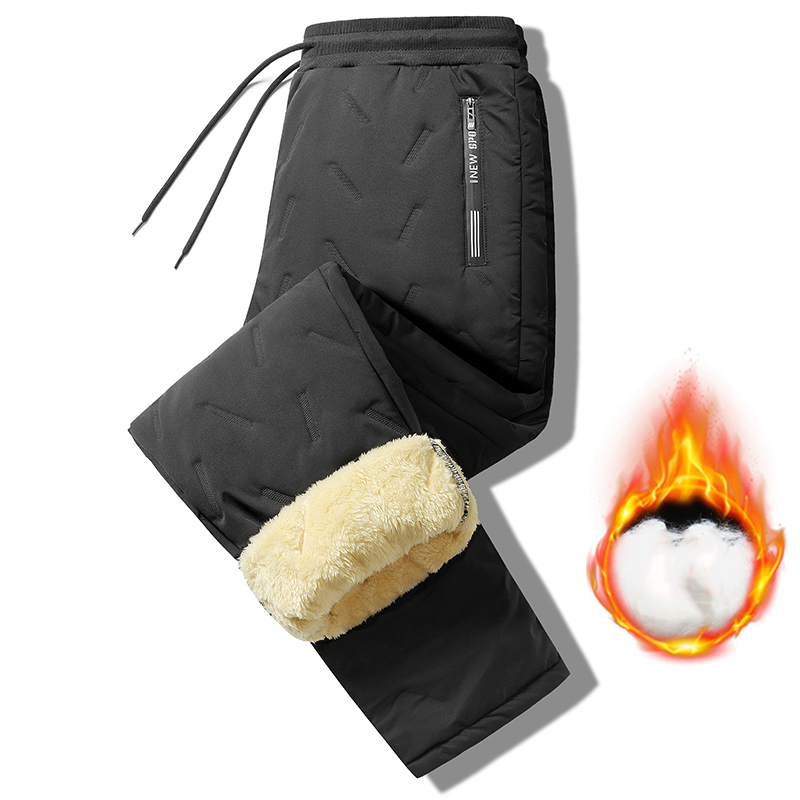 Winter verdikte damesbroek lange warme effen kleur rechte broek koude weerstand dames pluche sport lange broek met trekkoord