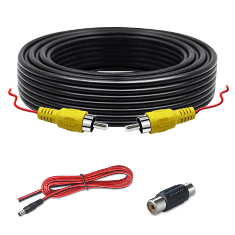 QXNY 6M Video Cable for Reverse Backup Camera Car Rear View Parking Universal Wire Match with Multimedia Monitor with Power