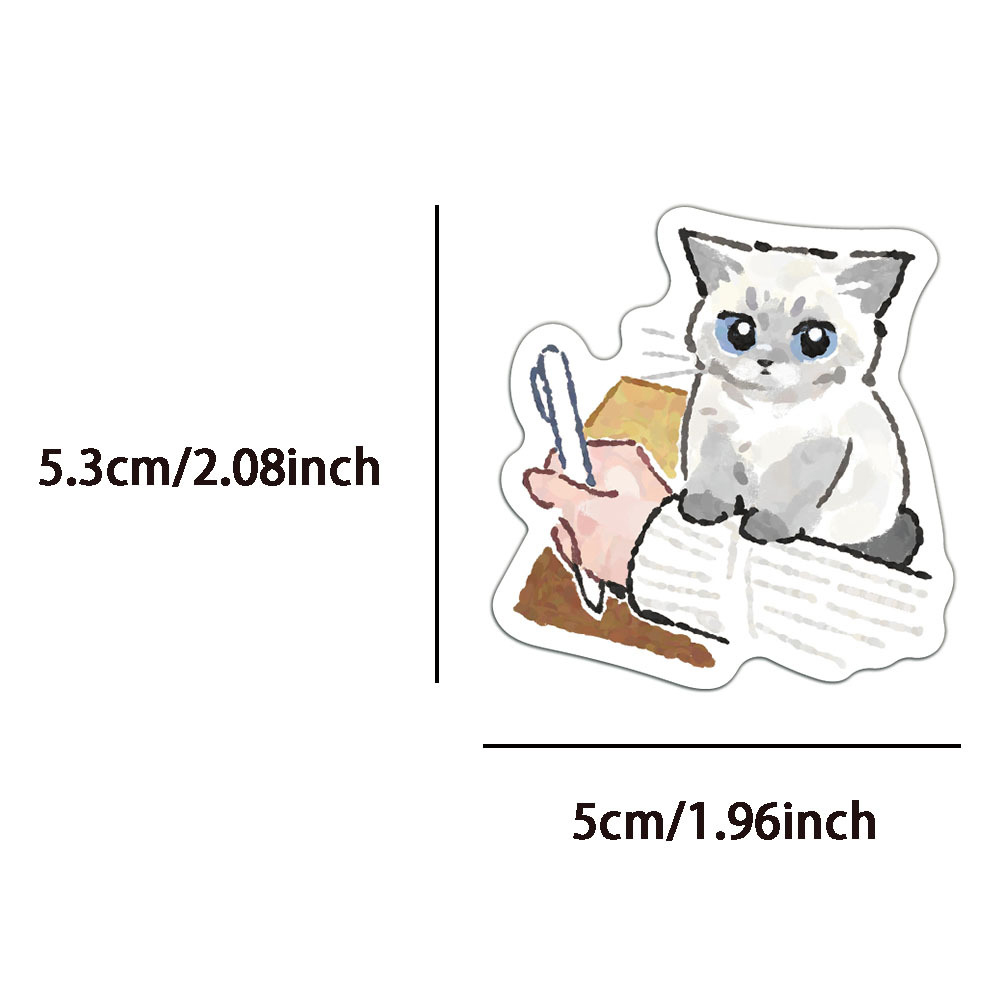 10/30/77 個かわいいかわいい水彩猫漫画ステッカー動物子猫落書きデカール荷物電話文具ステッカー子供のおもちゃ